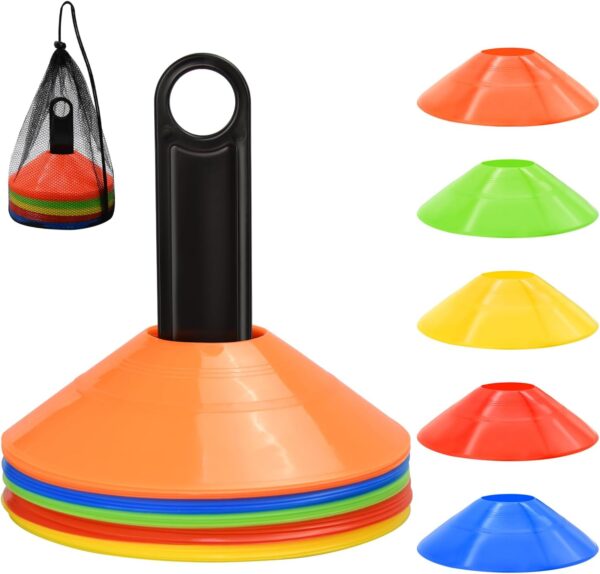 Alcanmedro Pro Soccer Training Cones organizing dribbling drills