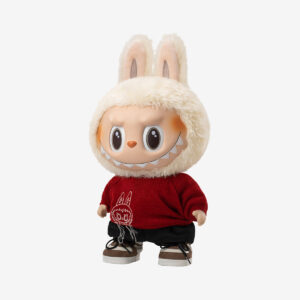 Branded Labubu doll with embroidered company logo