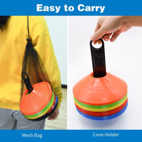 Lightweight, stackable soccer cones for easy transport