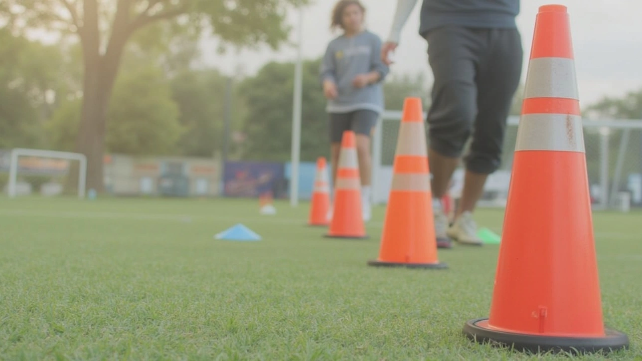 Alcanmedro’s eco-friendly cones used in a pro team’s training session.